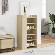 Vidaxl schoenenkast 52x37,5x100 cm bewerkt hout sonoma eikenkleurig - afbeelding 3