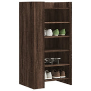 Vidaxl schoenenkast 52x37,5x100 cm bewerkt hout bruin eikenkleurig - afbeelding 1
