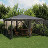 Vidaxl partytent met 8 mesh zijwanden 4x4 m hdpe antracietkleurig