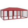 Vidaxl partytent met 10 mesh zijwanden 6x4 m hdpe rood