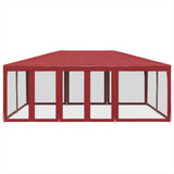 Vidaxl partytent met 10 mesh zijwanden 6x4 m hdpe rood - afbeelding 3