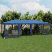 Vidaxl partytent met 12 mesh zijwanden 8x4 m hdpe blauw - afbeelding 1
