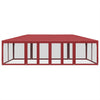 Vidaxl partytent met 12 mesh zijwanden 8x4 m hdpe rood
