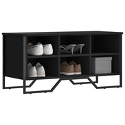 Vidaxl schoenenkast 90x38x45,5 cm bewerkt hout zwart - afbeelding 1