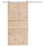 Vidaxl schuifdeur 100x208 cm massief grenenhout - afbeelding 3