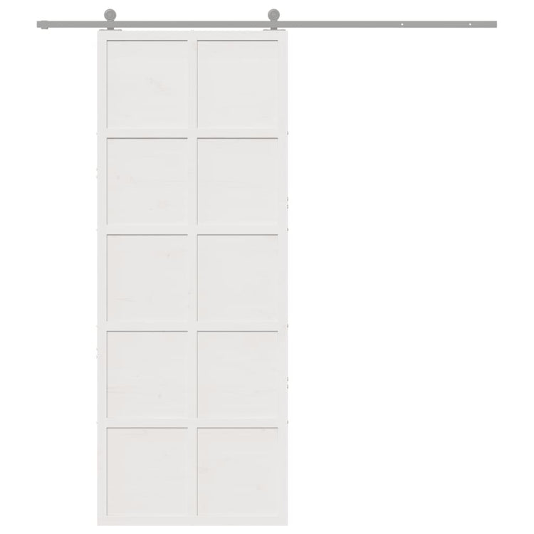 Vidaxl schuifdeur 80x208 cm massief grenenhout wit