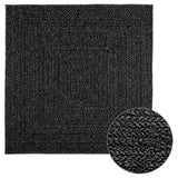 Vidaxl vloerkleed zizur binnen en buiten 120x120cm jute look antraciet - afbeelding 2