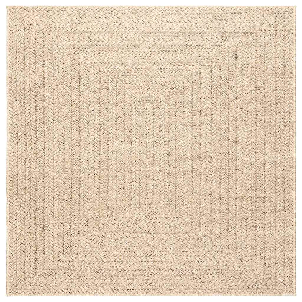 Vidaxl vloerkleed zizur beige binnen en buiten 120x120 cm jute look