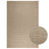 Vidaxl vloerkleed zizur beige binnen en buiten 240x340 cm jute look