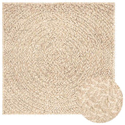 Vidaxl vloerkleed zizur beige binnen en buiten 120x120 cm jute look - afbeelding 3