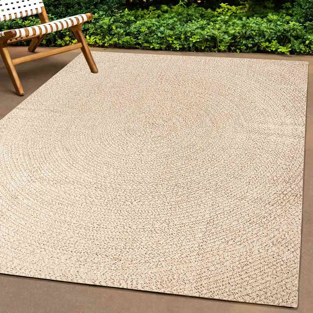 Vidaxl vloerkleed zizur beige binnen en buiten 140x200 cm jute look