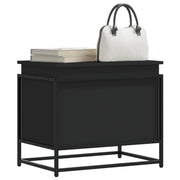 Vidaxl opbergbox met deksel 60x40x51,5 cm bewerkt hout zwart - afbeelding 1