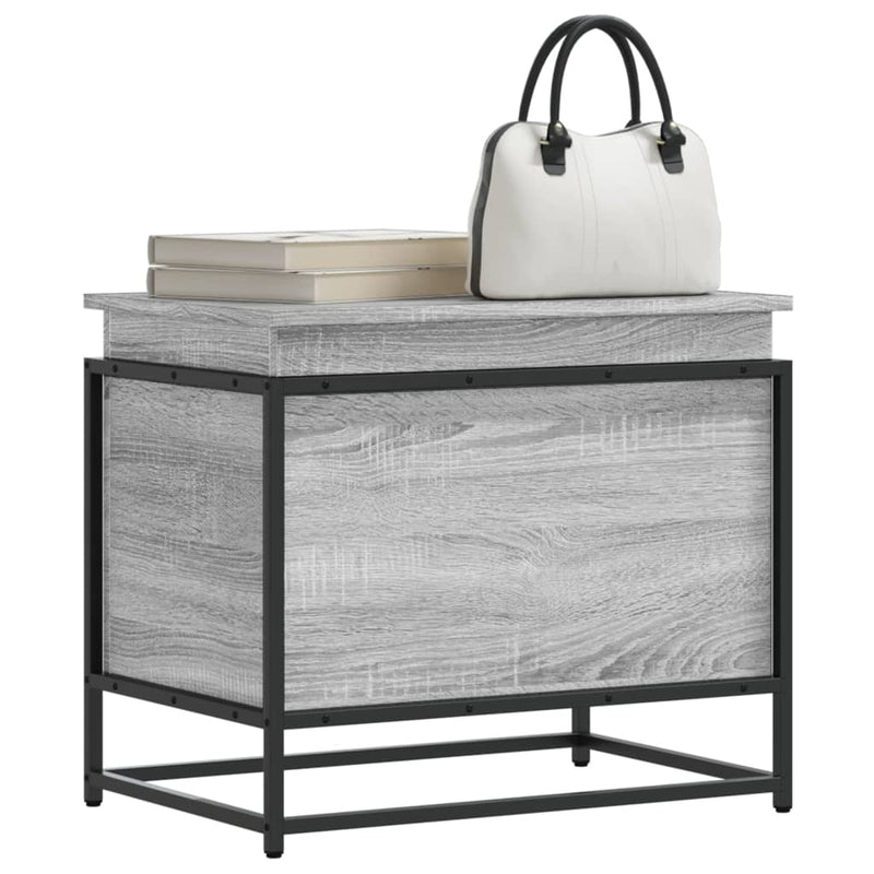Vidaxl opbergbox met deksel 60x40x51,5 cm bewerkt hout grijs sonoma