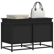 Vidaxl opbergbox met deksel 80x40x51,5 cm bewerkt hout zwart - afbeelding 1