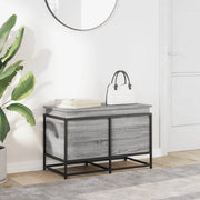 Vidaxl opbergbox met deksel 80x40x51,5 cm bewerkt hout grijs sonoma - afbeelding 3