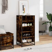 Vidaxl schoenenrek 48x38x97,5 cm bewerkt hout gerookt eikenkleurig - afbeelding 3