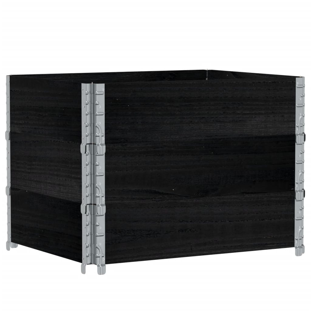 Vidaxl plantenbak 80x60 cm massief grenenhout zwart