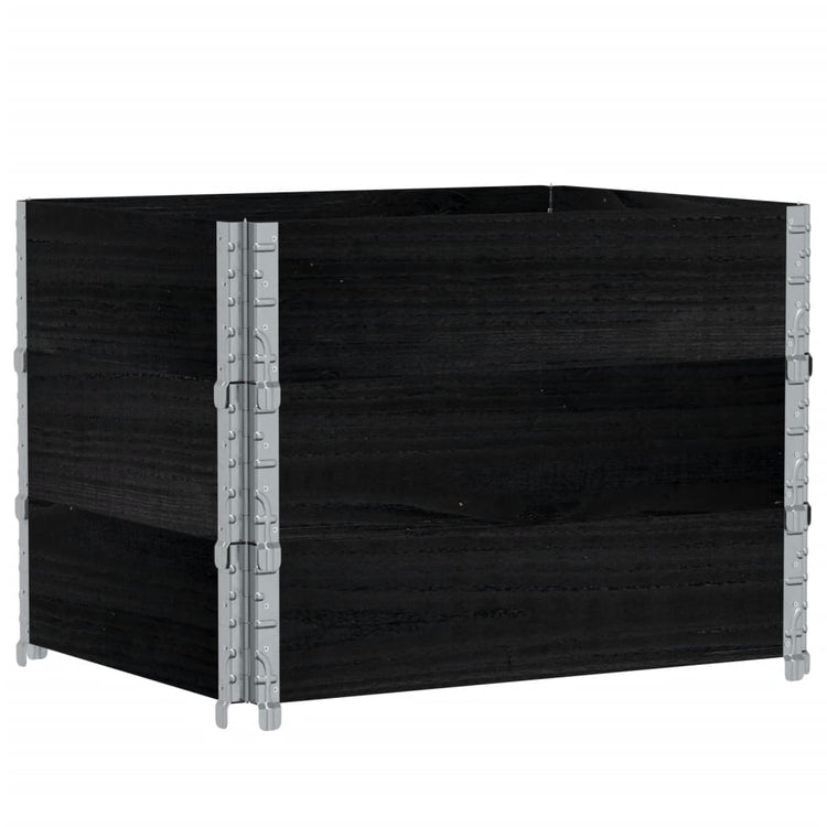 Vidaxl plantenbak 80x60 cm massief grenenhout zwart