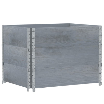 Vidaxl plantenbak 80x60 cm massief grenenhout grijs