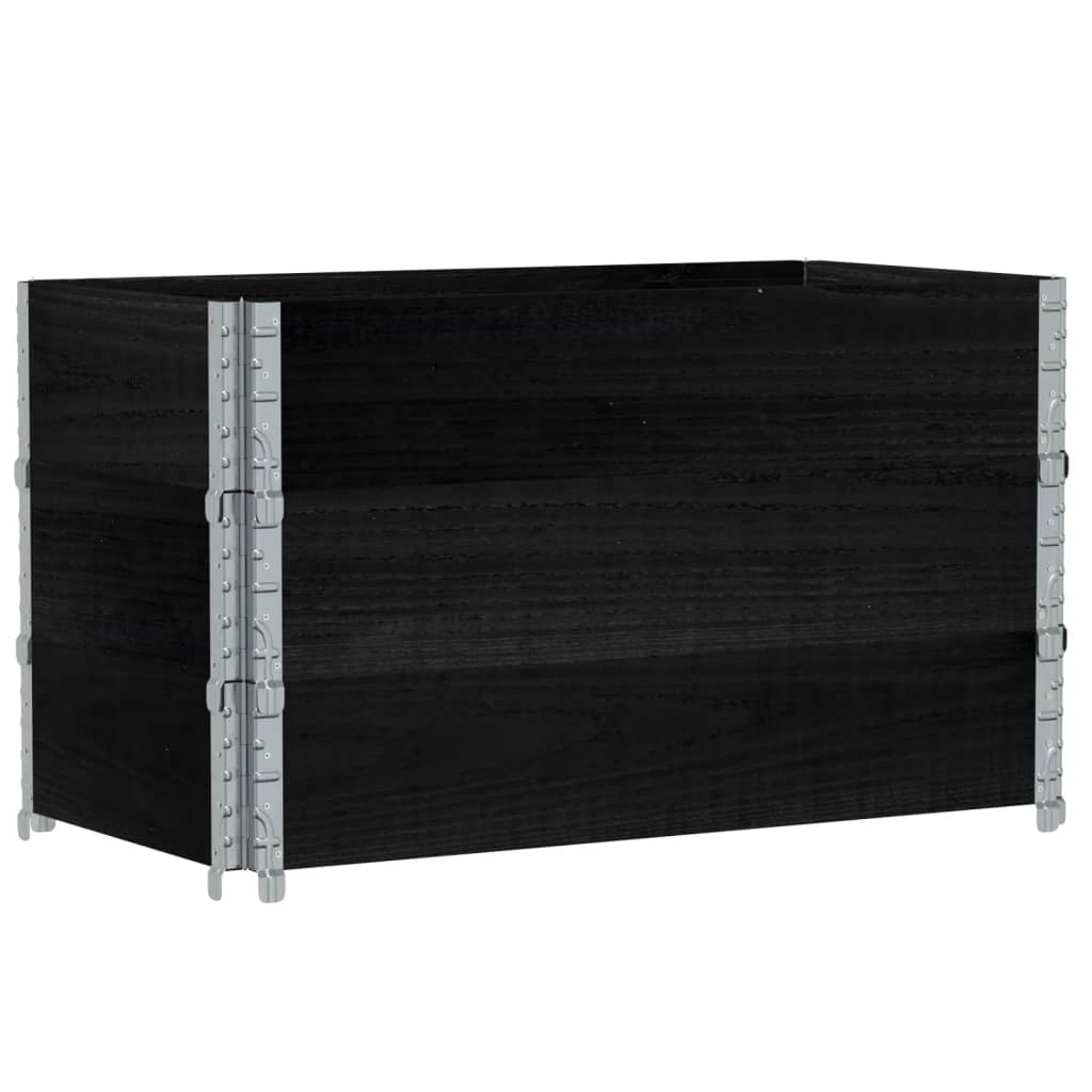 Vidaxl plantenbak 100x50 cm massief grenenhout zwart