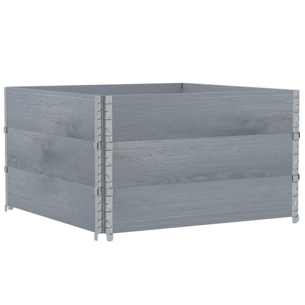 Vidaxl plantenbak 100x100 cm massief grenenhout grijs