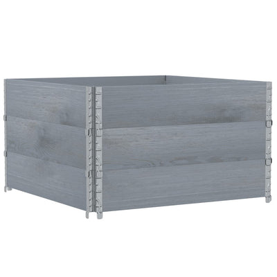 Vidaxl plantenbak 100x100 cm massief grenenhout grijs