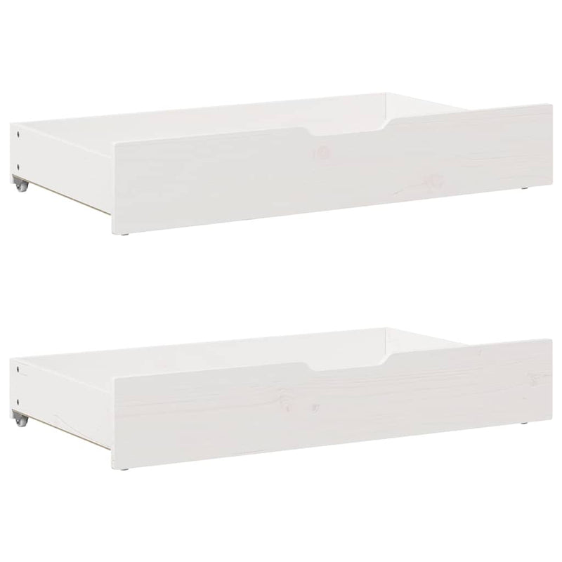 Vidaxl bedlades 2 st 90x55x17 cm massief grenenhout wit