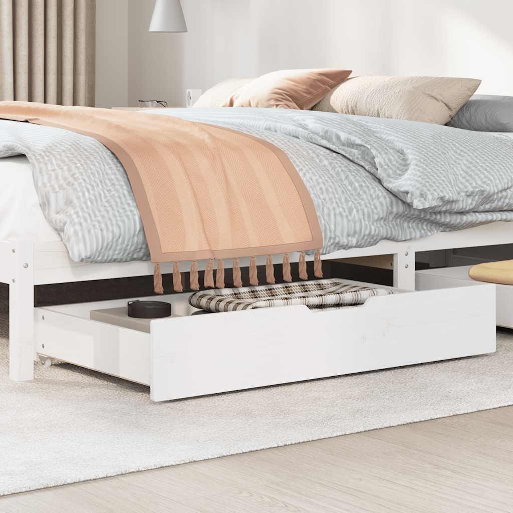 Vidaxl bedlades 2 st 90x55x17 cm massief grenenhout wit