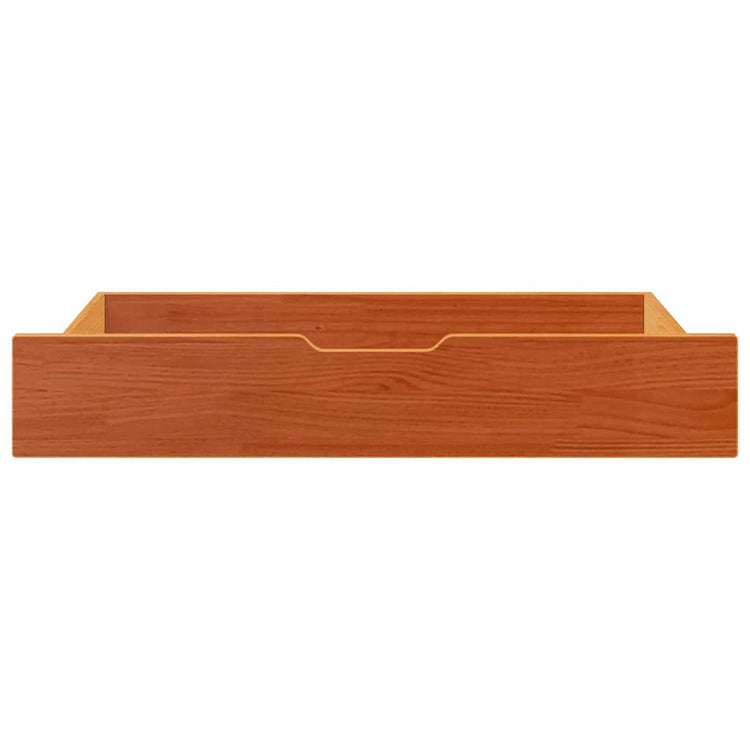 Vidaxl bedlades 2 st 90x55x17 massief grenenhout wasbruin