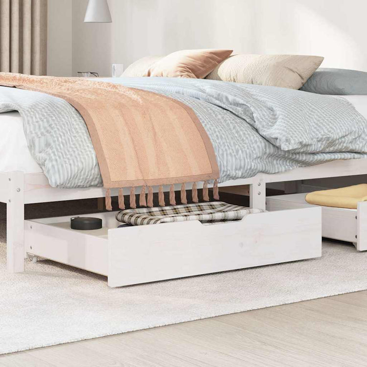 Vidaxl bedlades 2 st 85x55x17 cm massief grenenhout wit