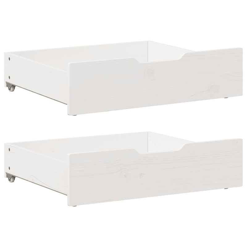 Vidaxl bedlades 2 st 75x55x17 cm massief grenenhout wit