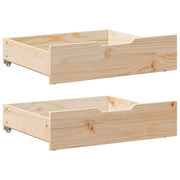 Vidaxl bedlades 2 st met wieltjes 65x55x17 cm massief grenenhout - afbeelding 1