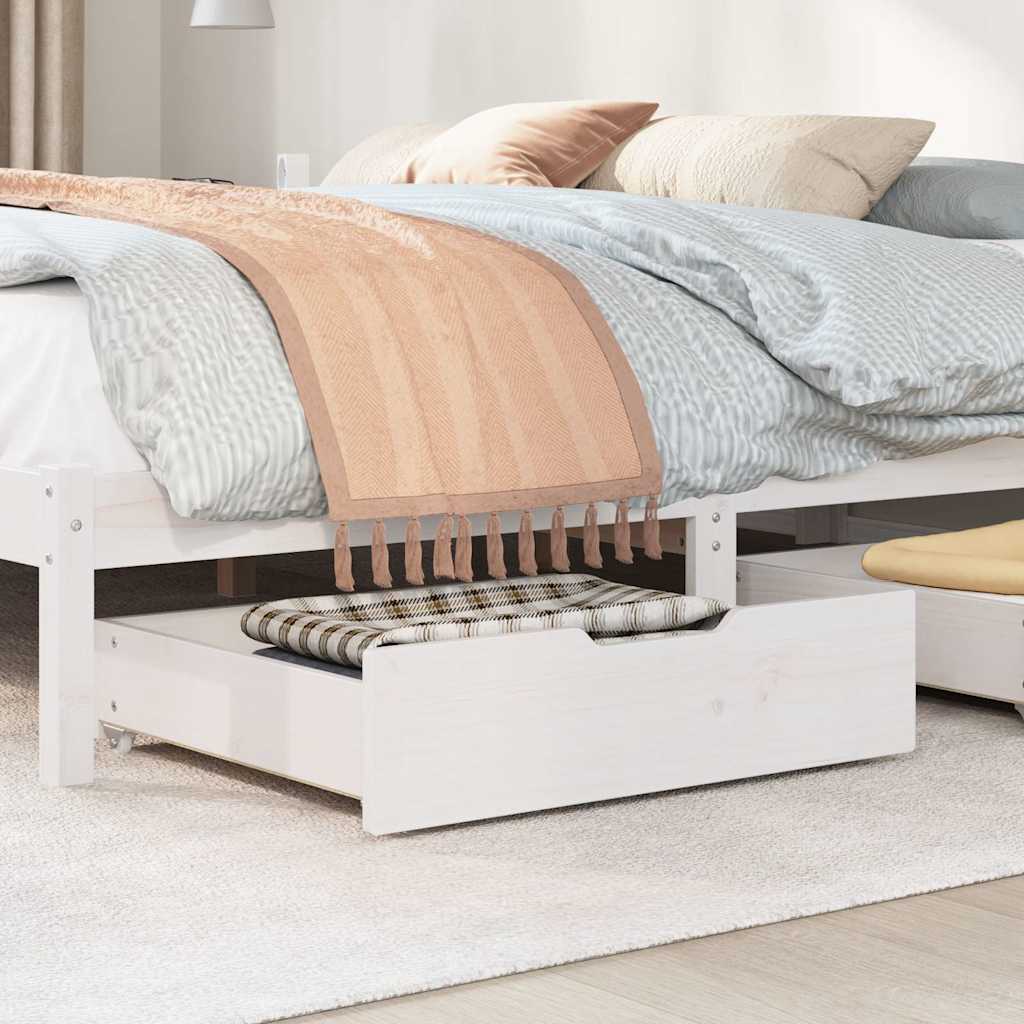 Vidaxl bedlades 2 st 65x55x17 cm massief grenenhout wit