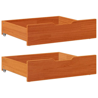 Vidaxl bedlades 2 st 65x55x17 massief grenenhout wasbruin