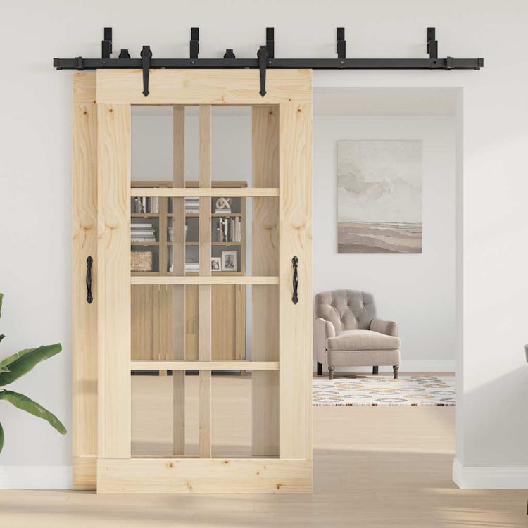 Vidaxl doos met onderdelen voor schuifdeur 213,5 cm staal zwart