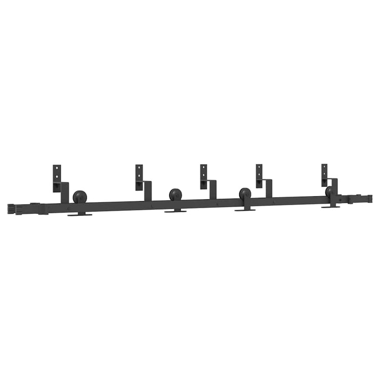 Vidaxl doos met onderdelen voor schuifdeur 213,5 cm staal zwart