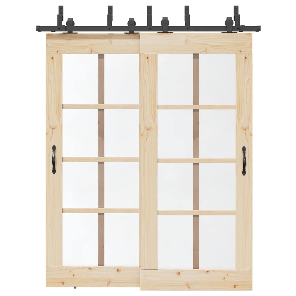Vidaxl doos met onderdelen voor schuifdeur 183 cm staal zwart