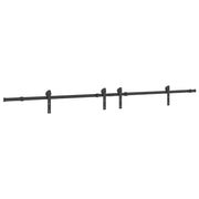 Vidaxl doos met onderdelen voor schuifdeur 427 cm staal zwart - afbeelding 2