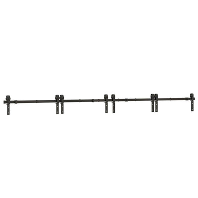 Vidaxl doos met onderdelen voor schuifdeur 366 cm staal zwart