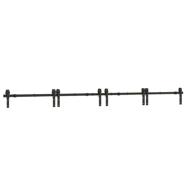 Vidaxl doos met onderdelen voor schuifdeur 366 cm staal zwart