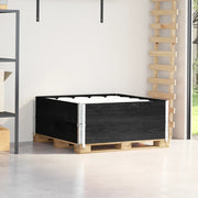 Vidaxl palletopzetranden 2 st 100x100 cm massief grenenhout zwart - afbeelding 1