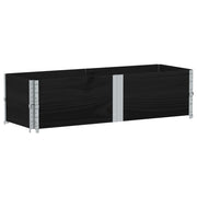 Vidaxl palletopzetranden 2 st 150x50 cm massief grenenhout zwart - afbeelding 2