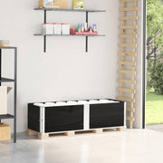 Vidaxl palletopzetranden 2 st 150x50 cm massief grenenhout zwart - afbeelding 1