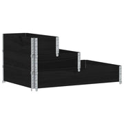Vidaxl verhoogde plantenbak 3-laags 120x80 cm massief grenenhout zwart - afbeelding 2