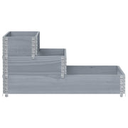 Vidaxl verhoogde plantenbak 3-laags 120x80 cm massief grenenhout grijs - afbeelding 3