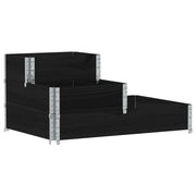 Vidaxl verhoogde plantenbak 3-laags 120x80 cm massief grenenhout zwart - afbeelding 2