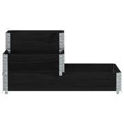 Vidaxl verhoogde plantenbak 3-laags 120x80 cm massief grenenhout zwart - afbeelding 3