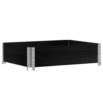 Vidaxl plantenbak 80x60 cm massief grenenhout zwart