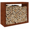 Vidaxl brandhoutrek 100x40x80 cm weervast staal