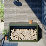 Vidaxl haardhoutrek 100x40x60 cm staal groen - afbeelding 1